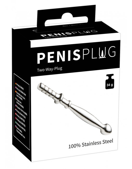 Penisplug Dilator Two-Way - acél húgycsőtágító dildó (0,5-1,1cm)