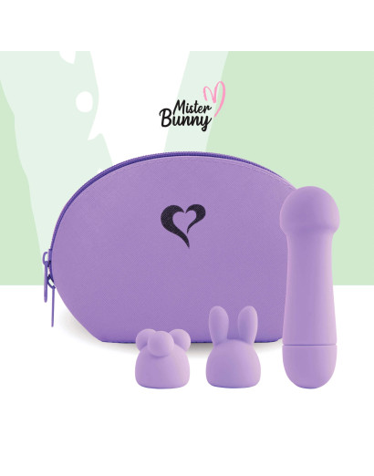 FEELZTOYS Mister bunny - vízálló, mini masszírozó vibrátor szett (lila)