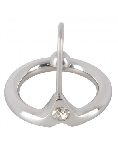 Penisplug - csillogó makkgyűrű gömbös húgycsőtágítóval (ezüst)