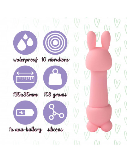 FEELZTOYS Mister bunny - vízálló, mini masszírozó vibrátor szett (pink)