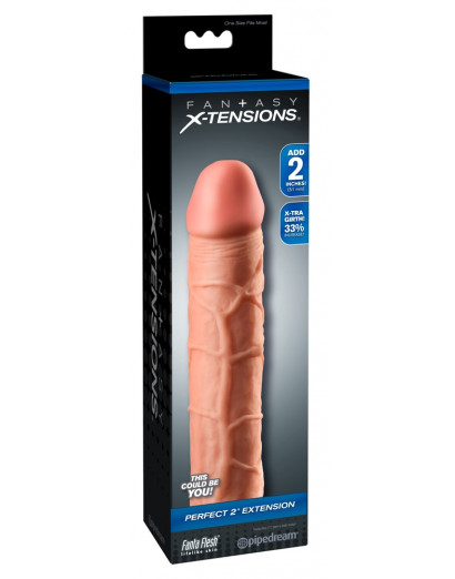 X-TENSION Perfect 2 - élethű péniszköpeny (20,3cm) - natúr
