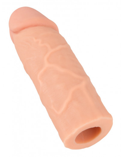 Nature Skin - hosszabbító, vastagító péniszköpeny (15,5cm)