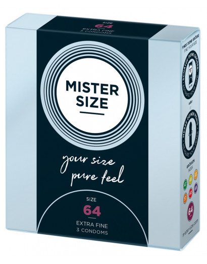 Mister Size vékony óvszer - 64mm (3db)