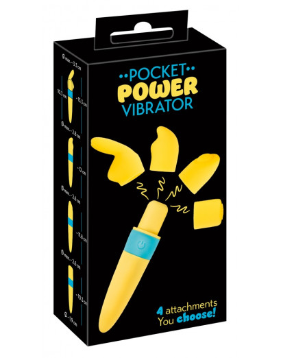 You2Toys - Pocket Power - akkus vibrátor szett - sárga (5 részes)