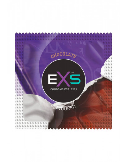 EXS Hot Chocolate - óvszer csoki ízesítéssel - fekete (100 db)