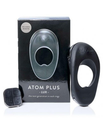 Hot Octopus Atom Plus Lux - akkus, rádiós vibrációs péniszgyűrű (fekete)