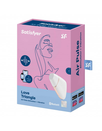 Satisfyer Love Triangle - okos, akkus, vízálló csiklóizgató vibrátor (fehér)