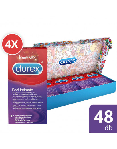 Durex Feel Intimate - vékonyfalú óvszer csomag (4 x 12db)