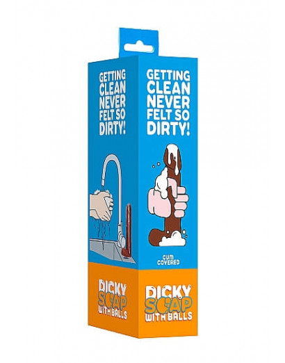 Dicky Cum - szappan pénisz herékkel - barna (250g)