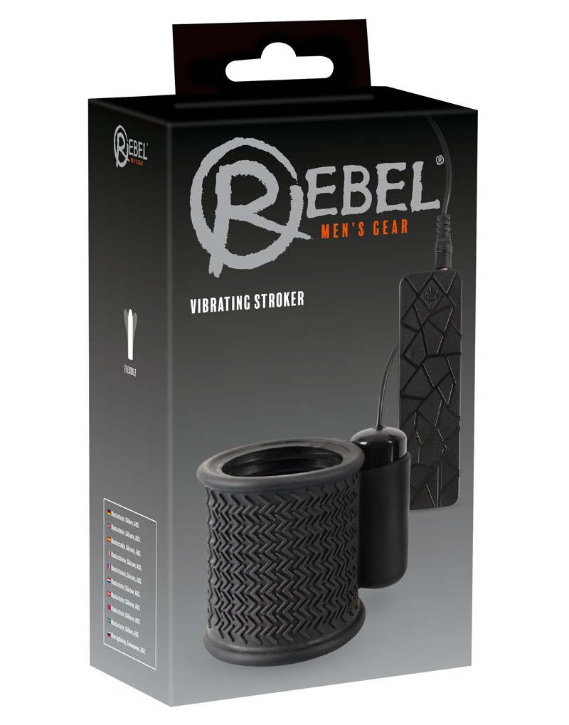 Rebel Stroker - lécrezgető péniszmandzsetta (fekete)