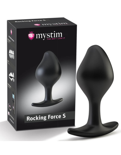 mystim Rocking Force S - elektro kúp dildó - kicsi (fekete)