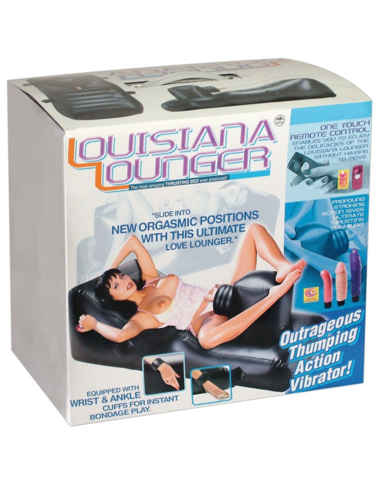 Louisiana Lounger - szexágy beépített vibrátorral (fekete)