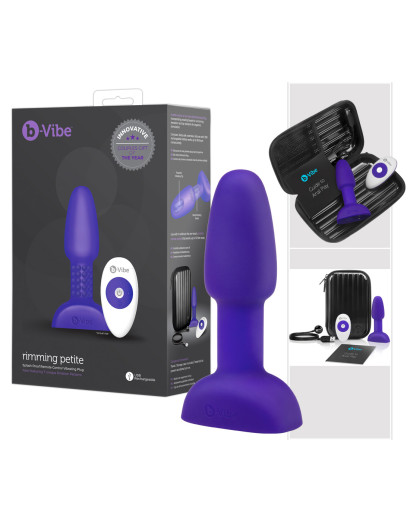 b-Vibe Rimming - forgó gyöngyös anál vibrátor (lila)