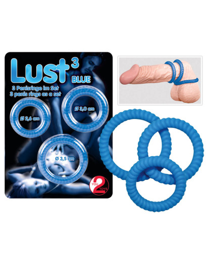 You2Toys - Lust péniszgyűrű trió - kék