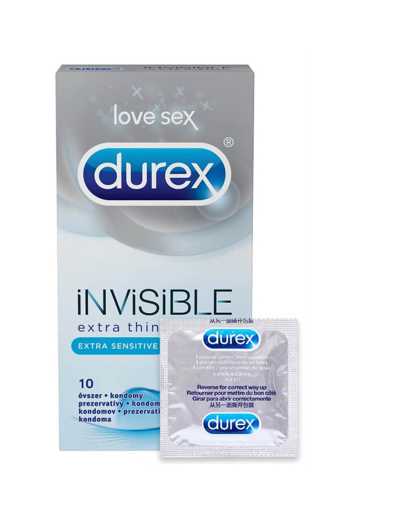 Durex Invisible Extra Sensitive - vékony óvszer (10db)