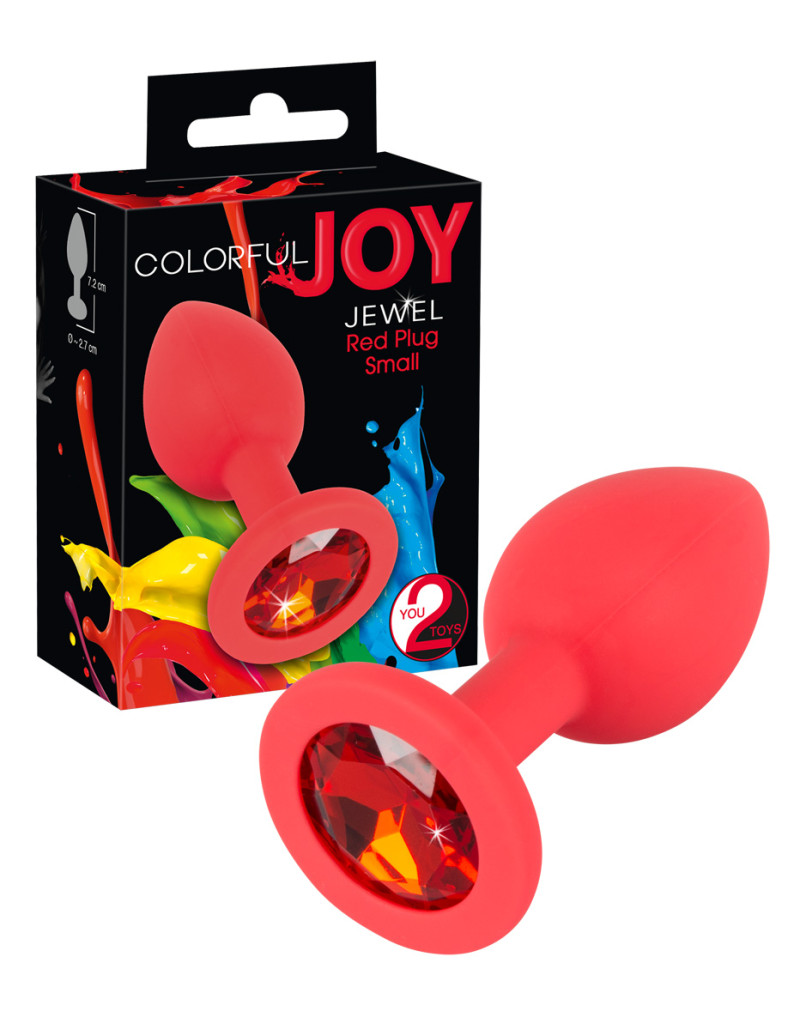 Colorful JOY - szilikon anál dildó - kicsi (piros)