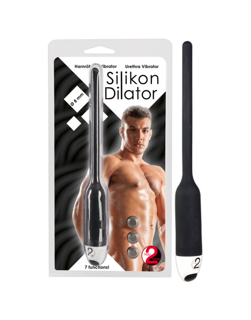 You2Toys - DILATOR - szilikon húgycsővibrátor - fekete (8mm)