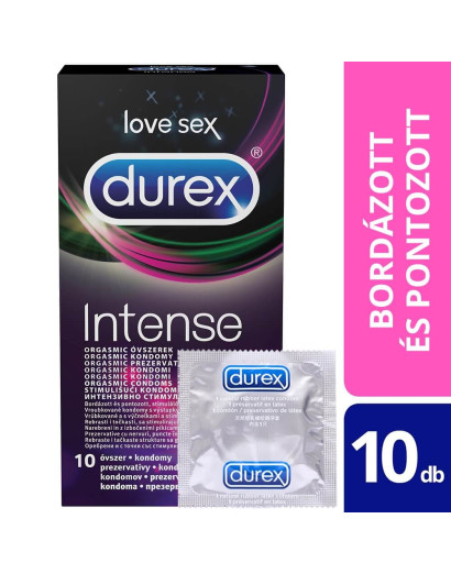 Durex Intense - bordázott és pontozott óvszer (10db) -