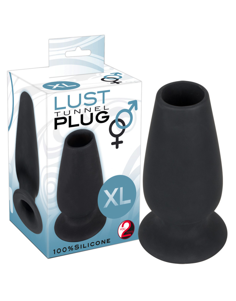 You2Toys - Lust Tunnel XL - üreges análtágító dildó (fekete)