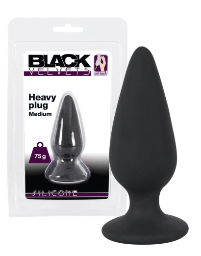 Black Velvet Heavy - 75g-os anál dildó (fekete)