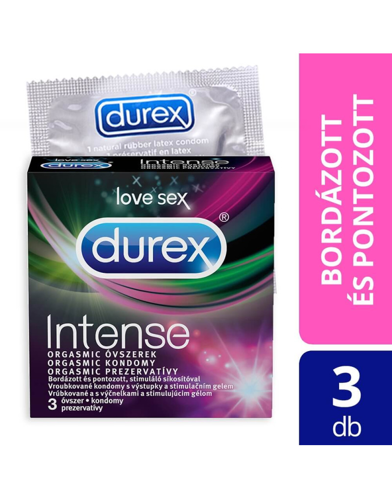 Durex Intense - bordázott és pontozott óvszer(3db) -