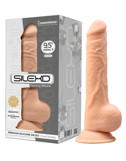 Silexd 9,5 - tapadótalpas dildó - 24cm (natúr)