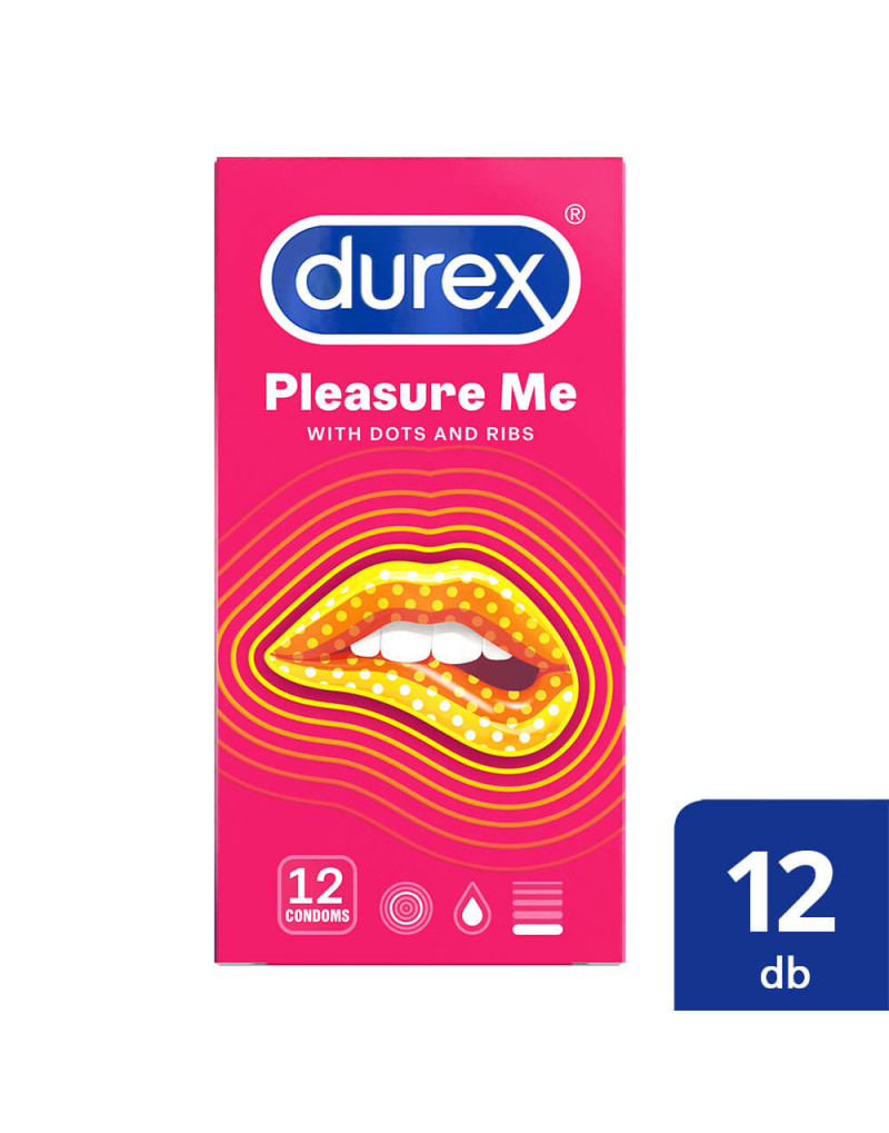 Durex Emoji PleasureMe - bordás-pontozott óvszer (12db)