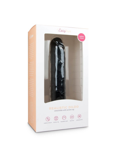 Easytoys - tapadótalpas extra nagy dildó (28,5cm) - fekete