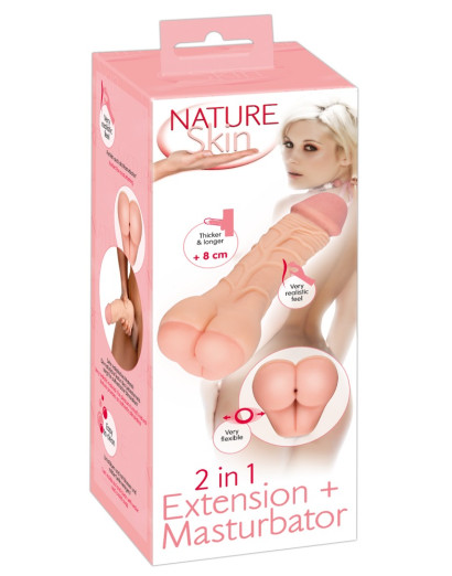 Nature Skin - 2in1 műpopsi és péniszköpeny (natúr)