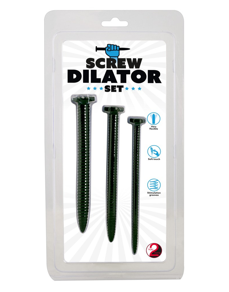 You2Toys Screw Dilator - csavaros húgycsőtágító dildó szett (3 db)