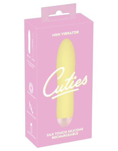 Cuties Mini Yellow - akkus, szilikon rúdvibrátor (sárga)