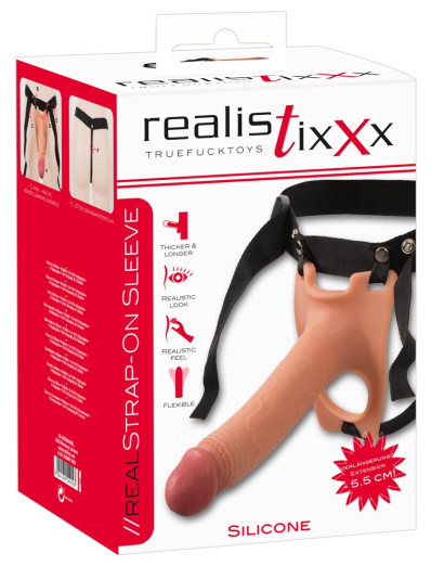 Realistixxx Strap-on - felcsatolható, üreges, élethű dildó (natúr)