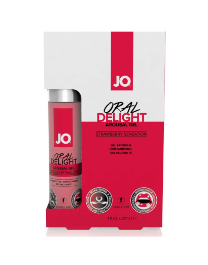 System JO Oral Delight - hűsítő, ehető síkosító - eper (30ml)