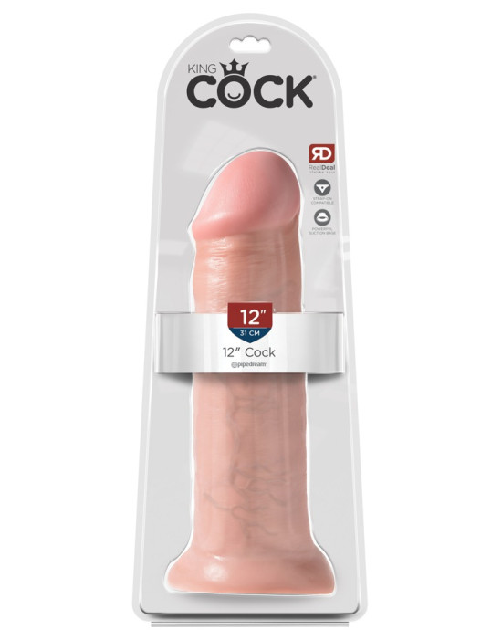 King Cock 12 - extra nagy tapadótalpas dildó (31cm) - natúr