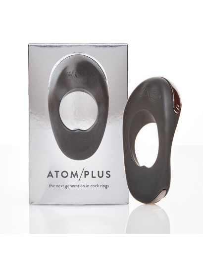 Atom Plus - dupla-motoros, vibrációs péniszgyűrű (fekete)