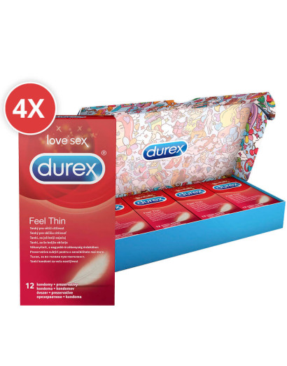 Durex Feel Thin - élethű érzés óvszer csomag (3 x 12db)