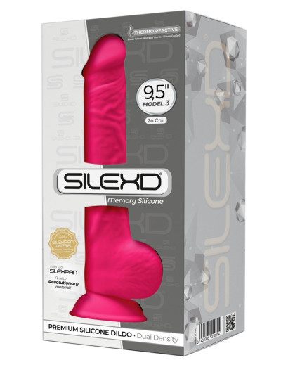 Silexd 9,5 - alakítható, tapadótalpas, herés dildó - 24cm (pink)