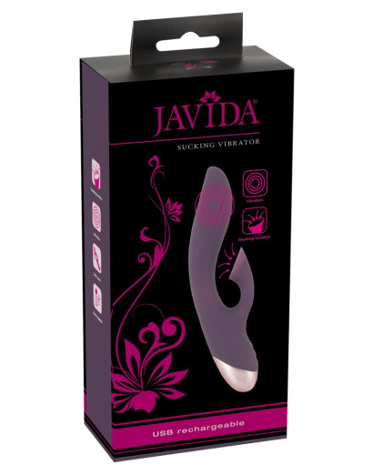 Javida - vízálló, csiklószívós vibrátor (lila)