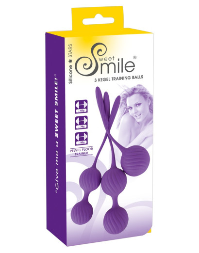 SMILE 3 Kegel - gésagolyó szett - lila (3 részes)