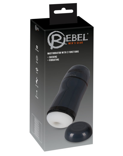 Rebel - 2in1 szívó, vibráló maszturbátor (fekete)