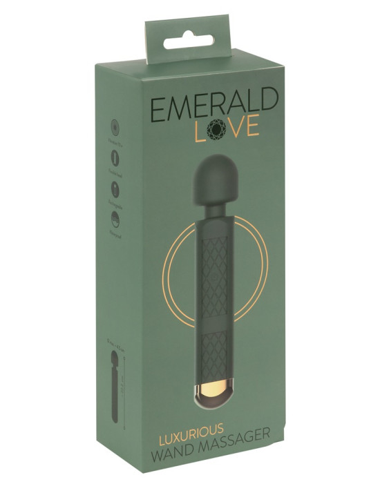 Emerald Love Wand - akkus, vízálló masszírozó vibrátor (zöld)