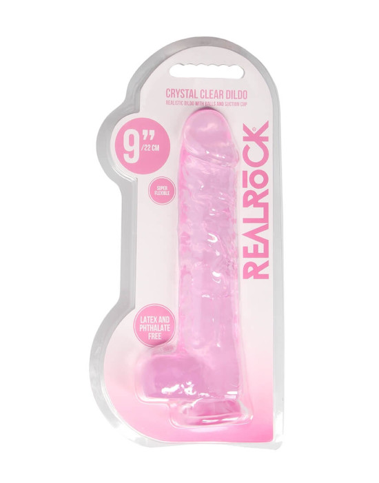 REALROCK - áttetsző élethű dildó - pink (22cm)