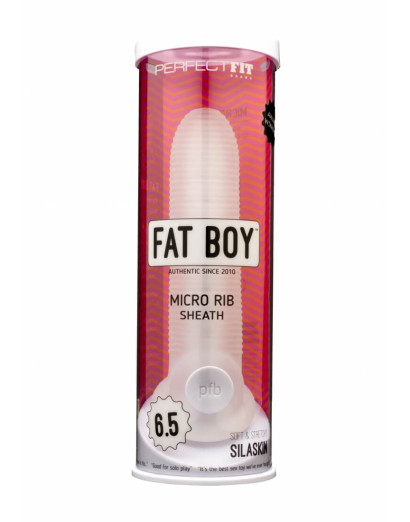 Fat Boy Micro Ribbed - péniszköpeny (17cm) - tejfehér