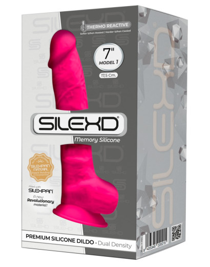 Silexd 7 - alakítható, tapadótalpas, herés dildó - 17,5cm (pink)