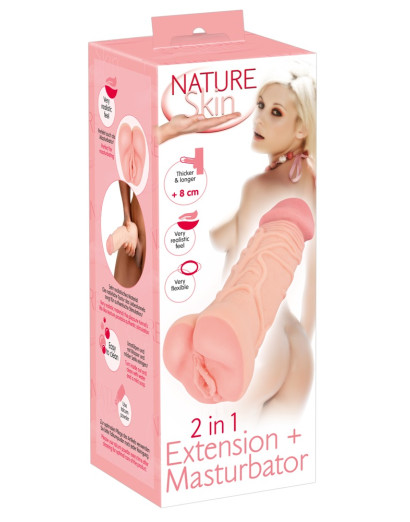 Nature Skin - 2in1 műpunci és péniszköpeny (natúr)