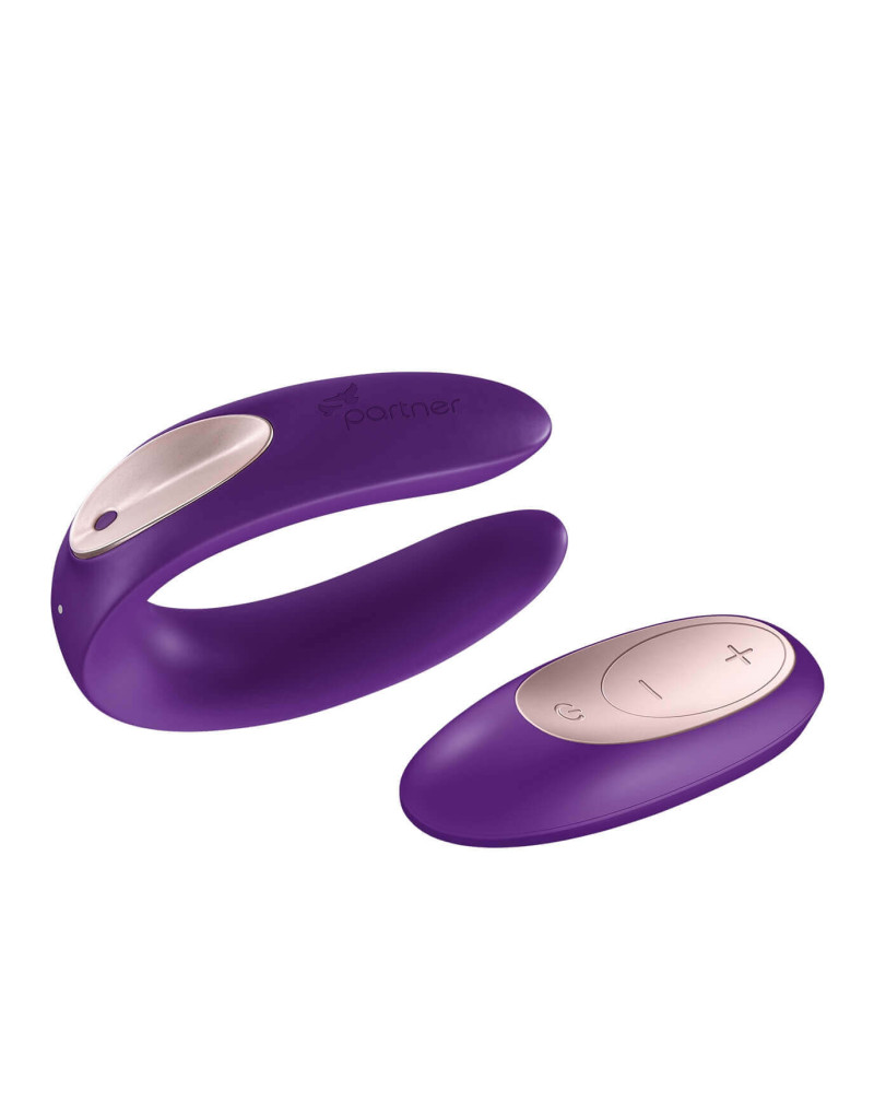 Satisfyer Double Plus Remote - rádiós, akkus párvibrátor (lila)