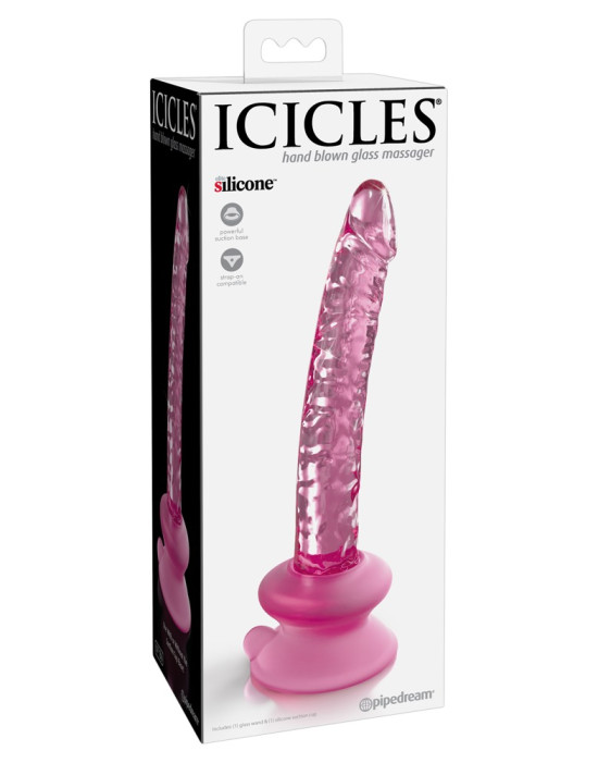 Icicles No. 86 - péniszes üveg dildó (pink)