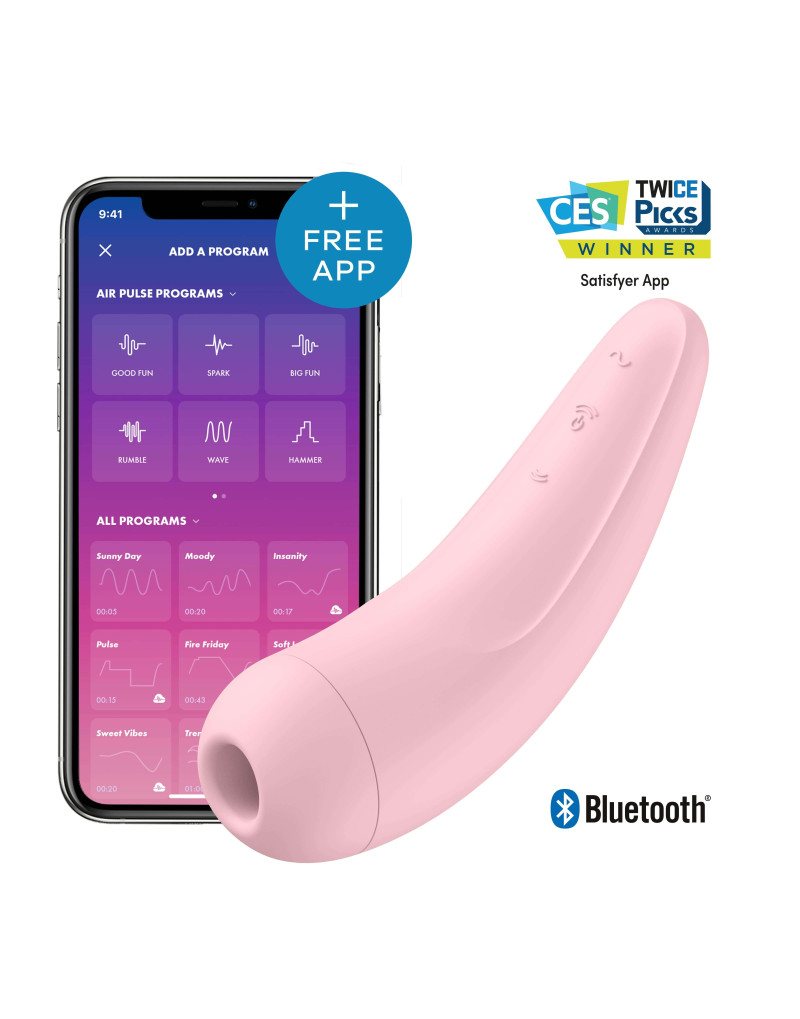 Satisfyer Curvy 2+ - okos léghullámos csiklóizgató vibrátor (pink)