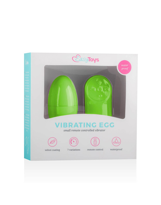 Easytoys - 7 ritmusú rádiós vibrációs tojás (zöld)