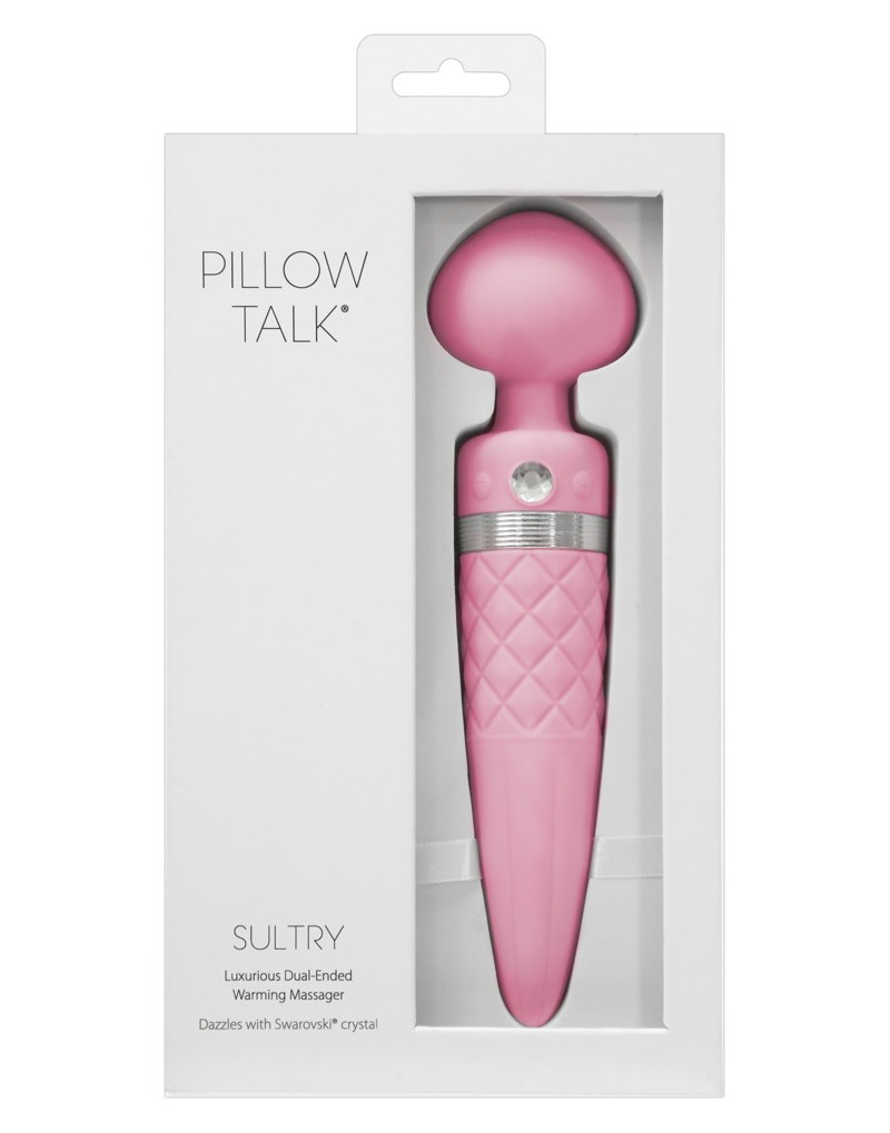 Pillow Talk Sultry - melegítős, 2 motoros masszírozó vibrátor (pink)